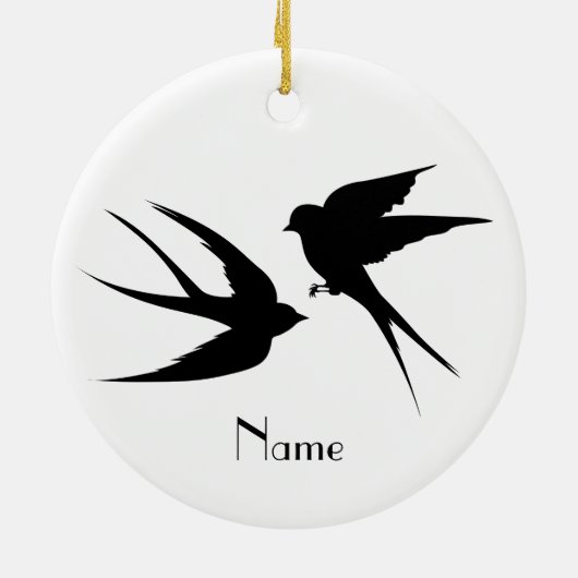 Slik vogels Silhouettes Thunder_Cove Keramisch Ornament (Achterkant)