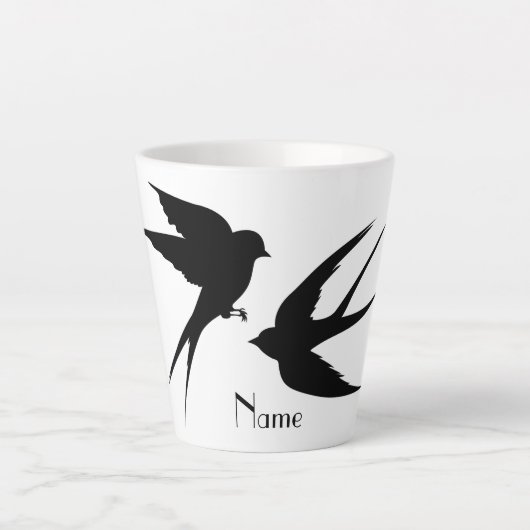 Slik vogels Silhouettes Thunder_Cove Latte Mok (Voorkant)