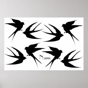 Slik vogels Silhouettes Thunder_Cove Poster