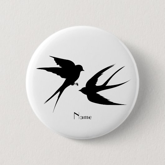 Slik vogels Silhouettes Thunder_Cove Ronde Button 5,7 Cm (Voorkant)