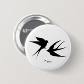 Slik vogels Silhouettes Thunder_Cove Ronde Button 5,7 Cm (Voorkant /achterkant)