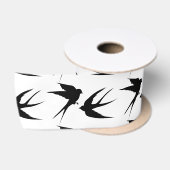Slik vogels Silhouettes Thunder_Cove Satijnen Lint (Spoel)