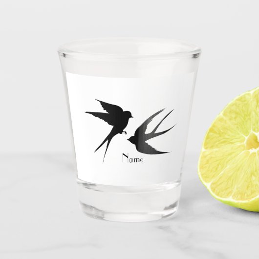 Slik vogels Silhouettes Thunder_Cove Shot Glas (Voorkant)