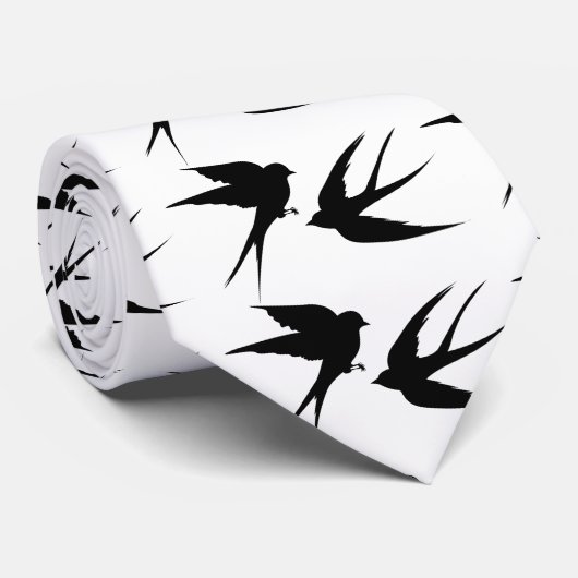 Slik vogels Silhouettes Thunder_Cove Stropdas (Opgerold)