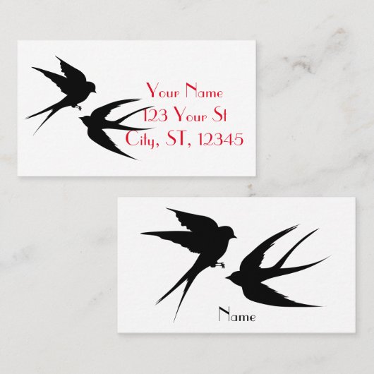 Slik vogels Silhouettes Thunder_Cove Visitekaartje (Voorkant / Achterkant)