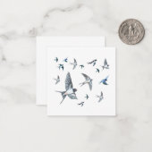 Slik vogels vliegen illustratie notitiekaartje (Voorkant / Achterkant in situ)