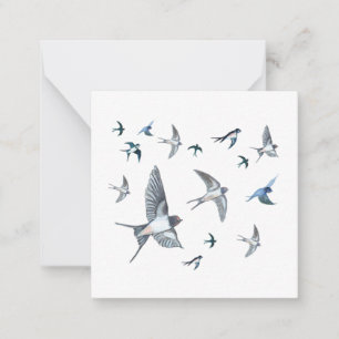Slik vogels vliegen illustratie notitiekaartje