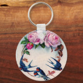  slikken en rozen op cyaan sleutelhanger (Voorkant)