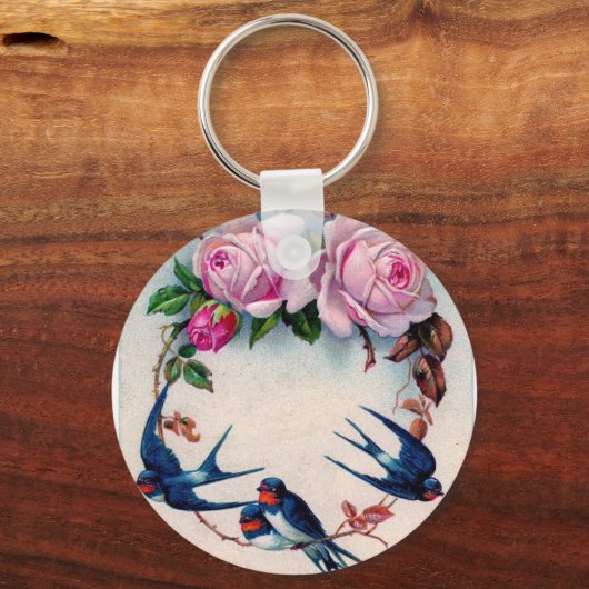 slikken en rozen op cyaan sleutelhanger (Voorkant)