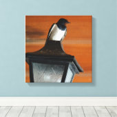 Slikken op een Lamp Foto Single Print Canvas (Insitu (Houten vloer))