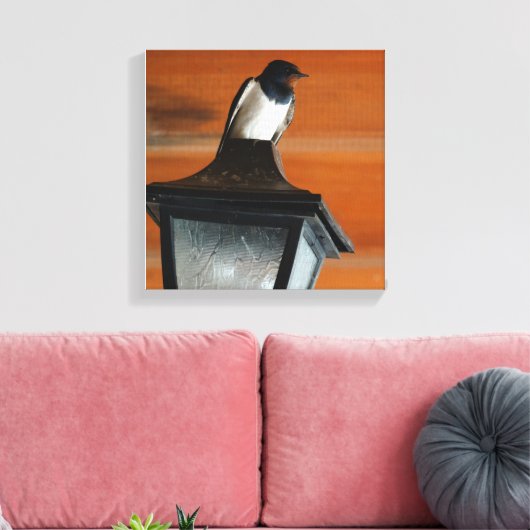 Slikken op een Lamp Foto Single Print Canvas (Insitu (Woonkamer))