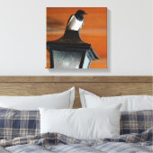 Slikken op een Lamp Foto Single Print Canvas (Insitu (Slaapkamer))