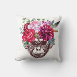 Slim aapje (wit) kussen