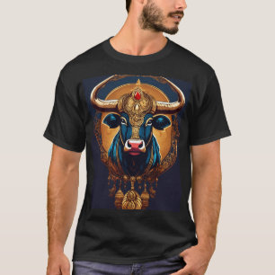 Slim Abstract Brahma Bull Logo T-shirt