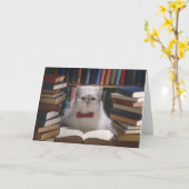 Slim afstuderen katje kaart (Gele Bloem)