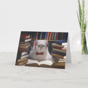 Slim afstuderen katje kaart