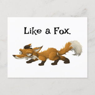 Slim als een Fox Funny Cartoon Joke Pun Briefkaart