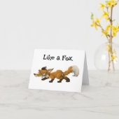 Slim als een Fox Funny Cartoon Joke Pun Kaart (Gele Bloem)