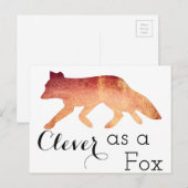 Slim als een Vos Typografische Aquarel Briefkaart (Voorkant / Achterkant)