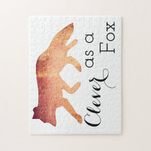 Slim als een Vos Typografische Aquarel Legpuzzel