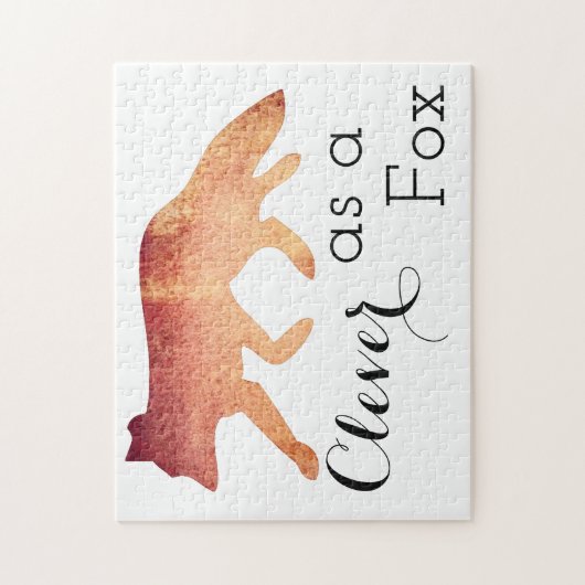 Slim als een Vos Typografische Aquarel Legpuzzel (Verticaal)