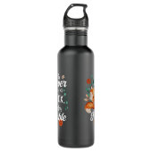 Slim als vos blijven nederig, bloemig Inspirerend Waterfles (Voorkant)