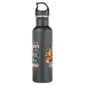 Slim als vos blijven nederig, bloemig Inspirerend Waterfles (Achterkant)