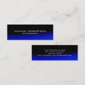 Slim Black Blue Modern Visitekaartje voor fotograa (Voorkant / Achterkant)