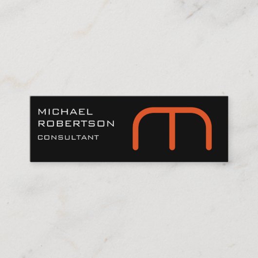 Slim Black Oranje monogram Visitekaartje (Voorkant)