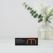 Slim Black Oranje monogram Visitekaartje (Staand voorkant)