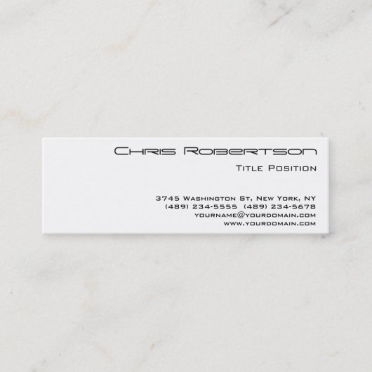 Slim Black White Charming Mini Visitekaartje (Voorkant)