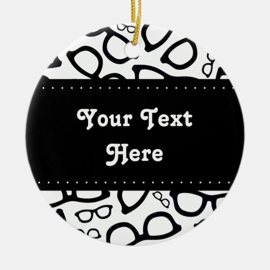 Slim brillenpatroon keramisch ornament (Voorkant)