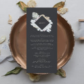 Slim Charcoal Cream Pampas Grass Floral Wedding Menu
