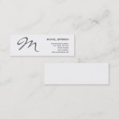 Slim Chic Unique Monogram White Visitekaartje (Voorkant / Achterkant)