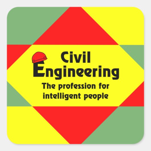 Slim civiel ingenieursblok vierkante sticker (Voorkant)