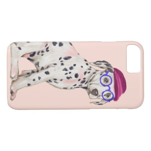 Slim Dalmatisch (achtergrondkleur bewerkbaar) Case-Mate iPhone Case (Achterkant (Horizontaal))