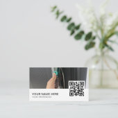 slim deurslot QR Code Visitekaartje (Staand voorkant)