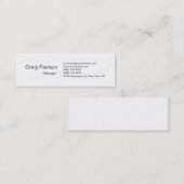 Slim Elegant White Clean Simple Visitekaartje (Voorkant / Achterkant)