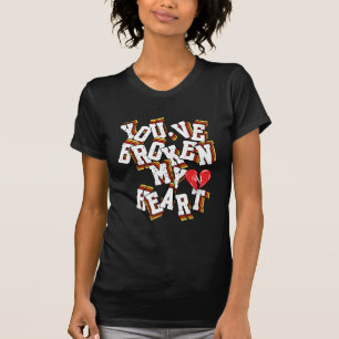Slim Fit: Gebroken Hart (zwart) T-shirt