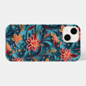 Slim Fit Naadloze bloemenpapier patroon iPhone Cas iPhone Hoesje (Achterkant horizontaal)