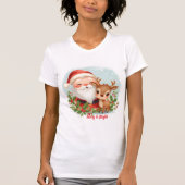 Slim-fit women’s Christmas festival white T-shirt (Voorkant)