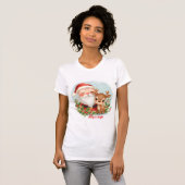 Slim-fit women’s Christmas festival white T-shirt (Voorkant volledig)