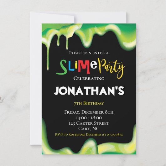 Slim Fun children Birthday party Kaart (Voorkant)