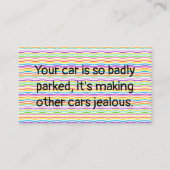 Slim geestig slecht parkeren contactkaartje (Voorkant)