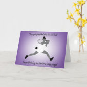 Slim Girl Tennis Player Verjaardag Kaart (Gele Bloem)