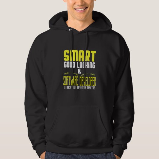 Slim  Goed Uitziend & Softwareontwikkelaar  Het Do Hoodie (Voorkant)