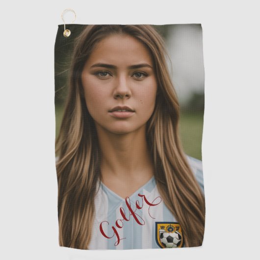 Slim Golfer Meisje Golf Handdoek (Voorkant)