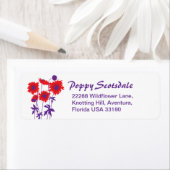 Slim grafische papaver antwoordt adresetiketten etiket (Insitu)