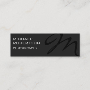 Slim Gray Black Monogram Fotografie Visitekaartje