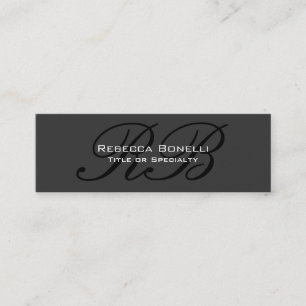 Slim Gray Black White Monogram Visitekaartje